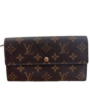 Authentic Louis Vuitton Wallet Long Pochette Monnaie Credit Monogram Used LV Vin